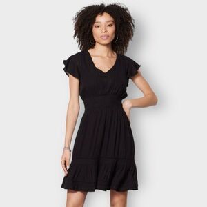 2018 Rails “Ashlyn” Black Linen, Lace Dress